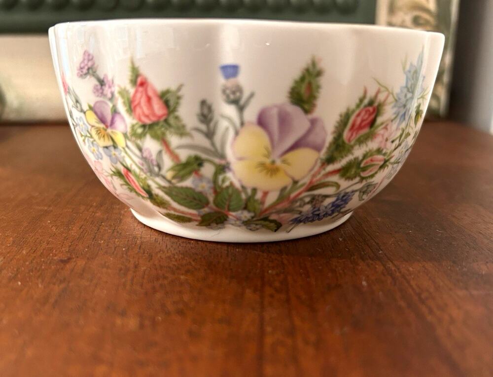 Aynsley Wild Tudor Floral Bone China Dessert Bowl, Made in England